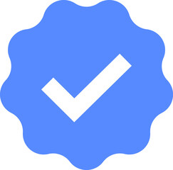 Blue checkmarks. Blue tick. Profile verification icon vector