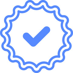 Blue checkmarks. Blue tick. Profile verification icon vector