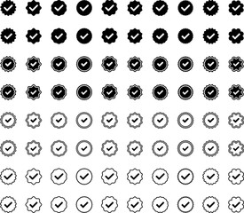 Blue checkmarks. Blue tick. Profile verification icon vector