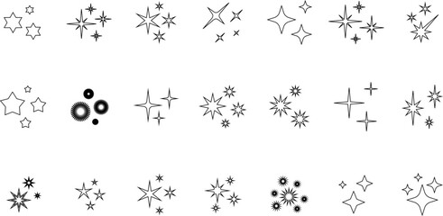 Shine icon, Star icon vector