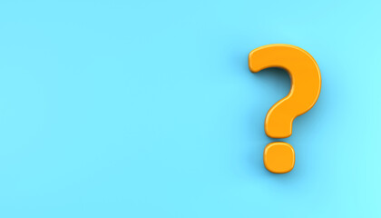 Question mark concept. Problem solution or answer icon on blue background.