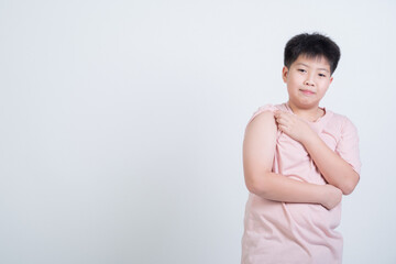 boy injecting an injection in the arm