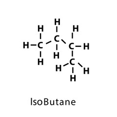 isobutane structure formula flat style
