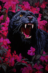 AI pantera nera che ruggisce 01