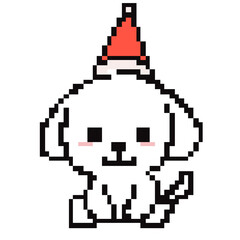Obraz premium Maltese Dog pixel art 8bit