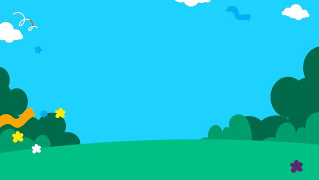 Cartoon Hillscape Wonderland: Vibrant Green Hills in a Playful Animated World