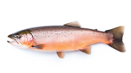 Fototapeta premium A Salmon fish isolated on white background. Salmon fish. Generative Ai
