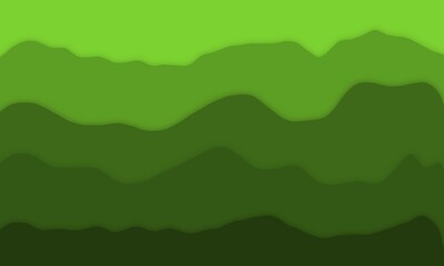 Curve wave pattern green gradient background.
