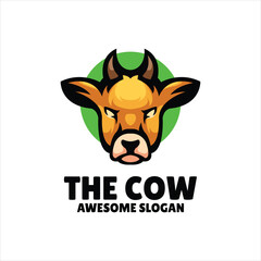 cow mascot illustration logo design