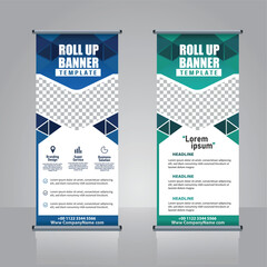 Modern Roll up banner standee design template, pull up, x banner template banner layout