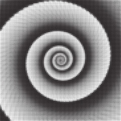 Halftone effect swirl trendy dotted background. Abstract halftone background. Faded dot screen. Vector illustration, eps-10. 