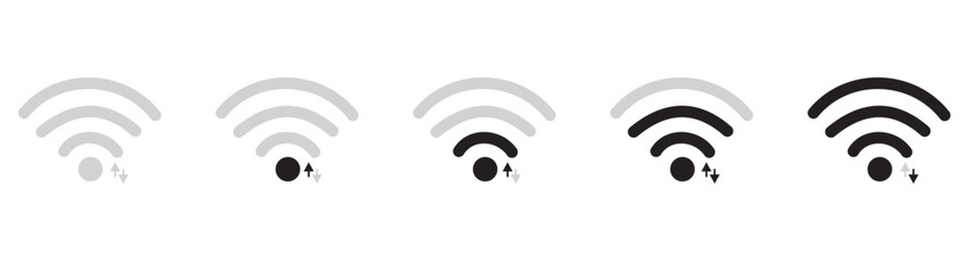 WiFi zone sign. WI-FI vector icons. Free wifi icon set. Wireless network technology icons. Internet connection symbol. Wireless level and wifi signal. WI-Fi signal level. 