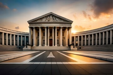 Obraz premium view of the palace of justice generated by AI technology