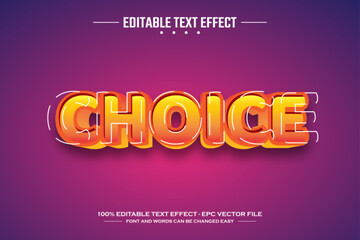 Choice 3D editable text effect template