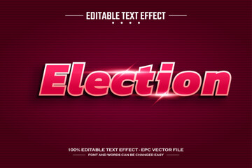 Election 3D editable text effect template