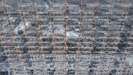 Closeup view of radar with phased array.