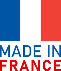 Made in France Badge Product Tag Symbol with and Text. Vector Image.