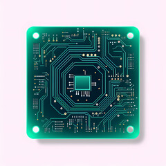Icon of a circuit board with a transparent background Generative AI