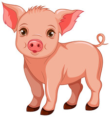 Obraz na płótnie Canvas Cute pig cartoon isolated