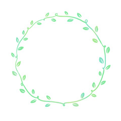 緑の葉っぱの丸枠