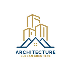 Obraz premium Real estate, architecture, construction logo design vector illustration