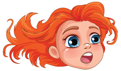 Girl cartoon with surprise face