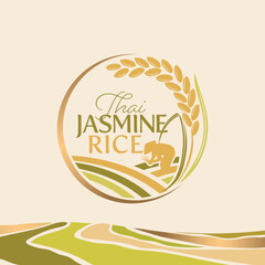 paddy rice premium organic natural product banner logo design