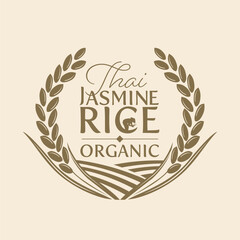 paddy rice premium organic natural product banner logo design