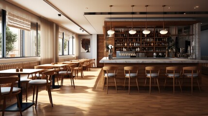 Cozy Bar with Stylish Indoor Furniture Design. Cozy indoor bar with stylish furniture and inviting atmosphere.