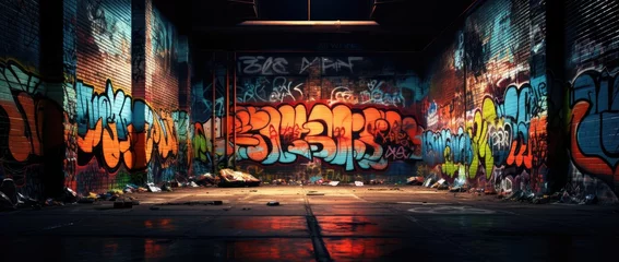 Foto op Plexiglas Graffiti Graffiti wall abstract background. Idea for artistic pop art background backdrop.