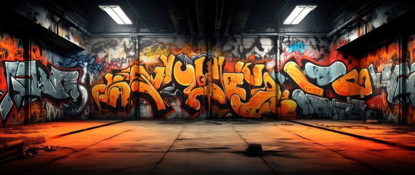 Graffiti Wall Abstract Background. Idea For Artistic Pop Art Background Backdrop.