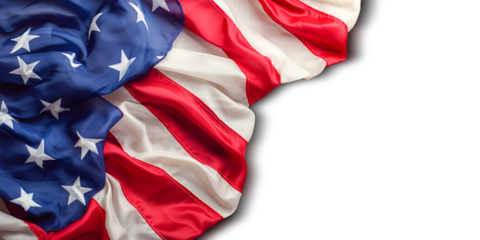 American flag on a transparent background for text