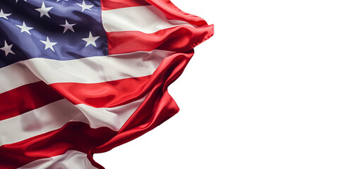 American flag on a transparent background for text