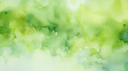 green abstract watercolor hand painted background image | Generative AI