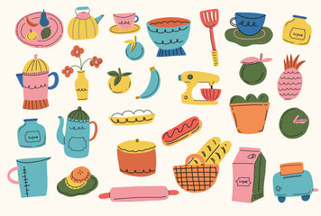 Hand drawn Modern Baking Clipart Collection