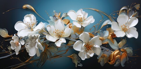 Beautiful botanic lily flower oil paint illustration. Aesthetics floral inspirational tenderness illustration. Graphic Art. 