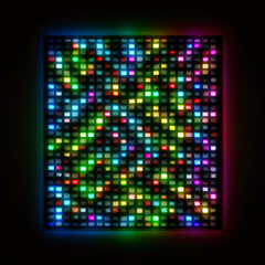Illuminated Splendor: Vibrant Multicolored LED Floor Creating a Dazzling Display of Radiant Hues created with Generative AI technology