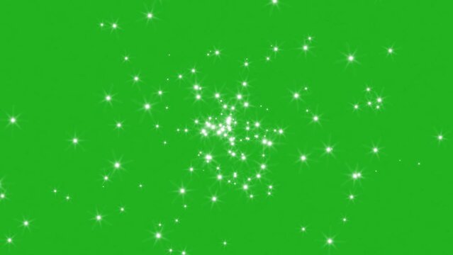 Animated Shiny Star Cluster on green screen backdrop