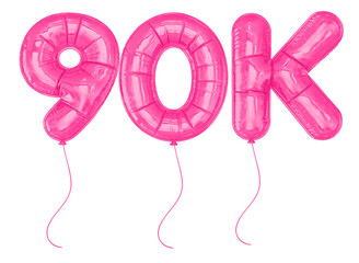 90K Follower Pink Balloon Number