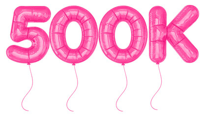 500K Follower Pink Balloon Number