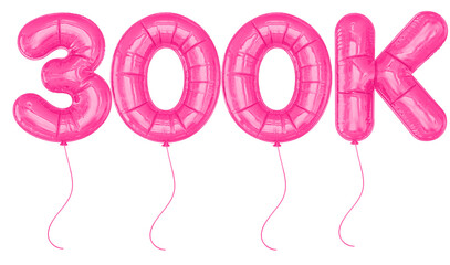 300K Follower Pink Balloon Number