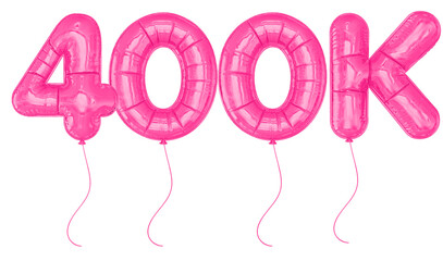 400K Follower Pink Balloon Number