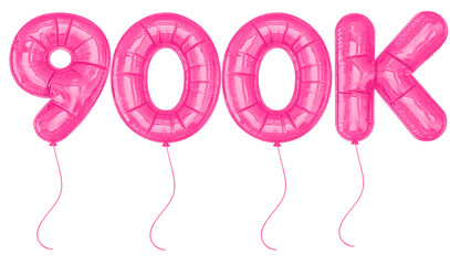 900Follower Pink Balloon Number