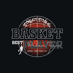 Vector basketball With letter best player.Sport typography, t-shirt graphics, poster, banner, flyer, print and postcard