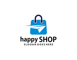 shop logo with bag icon for e commerce and store logo