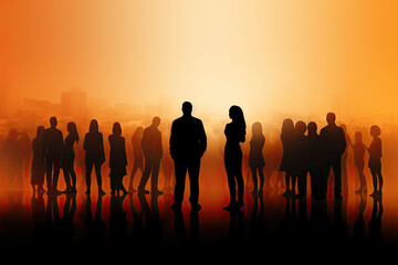 Dynamic Silhouette Stock Image: Diverse Professionals & Age Groups