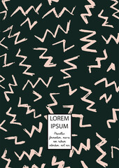 Vector Abstract Hand Drawn Scribble Cover. Minimal Artistic Sketch Poster.