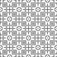 Abstract background with figures from lines. black and white pattern for web page, textures, card, poster, fabric, textile. Monochrome graphic repeating design.
