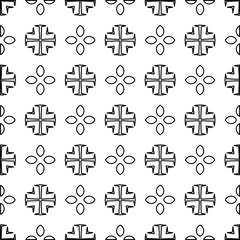 Abstract background with figures from lines. black and white pattern for web page, textures, card, poster, fabric, textile. Monochrome graphic repeating design.