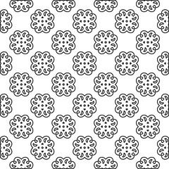 Abstract background with figures from lines. black and white pattern for web page, textures, card, poster, fabric, textile. Monochrome graphic repeating design.